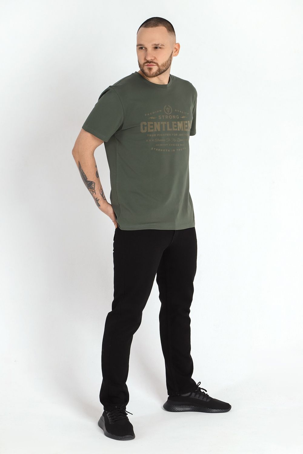 Фуфайка (футболка) мужская Клаб-4У Виотекс ХАКИ