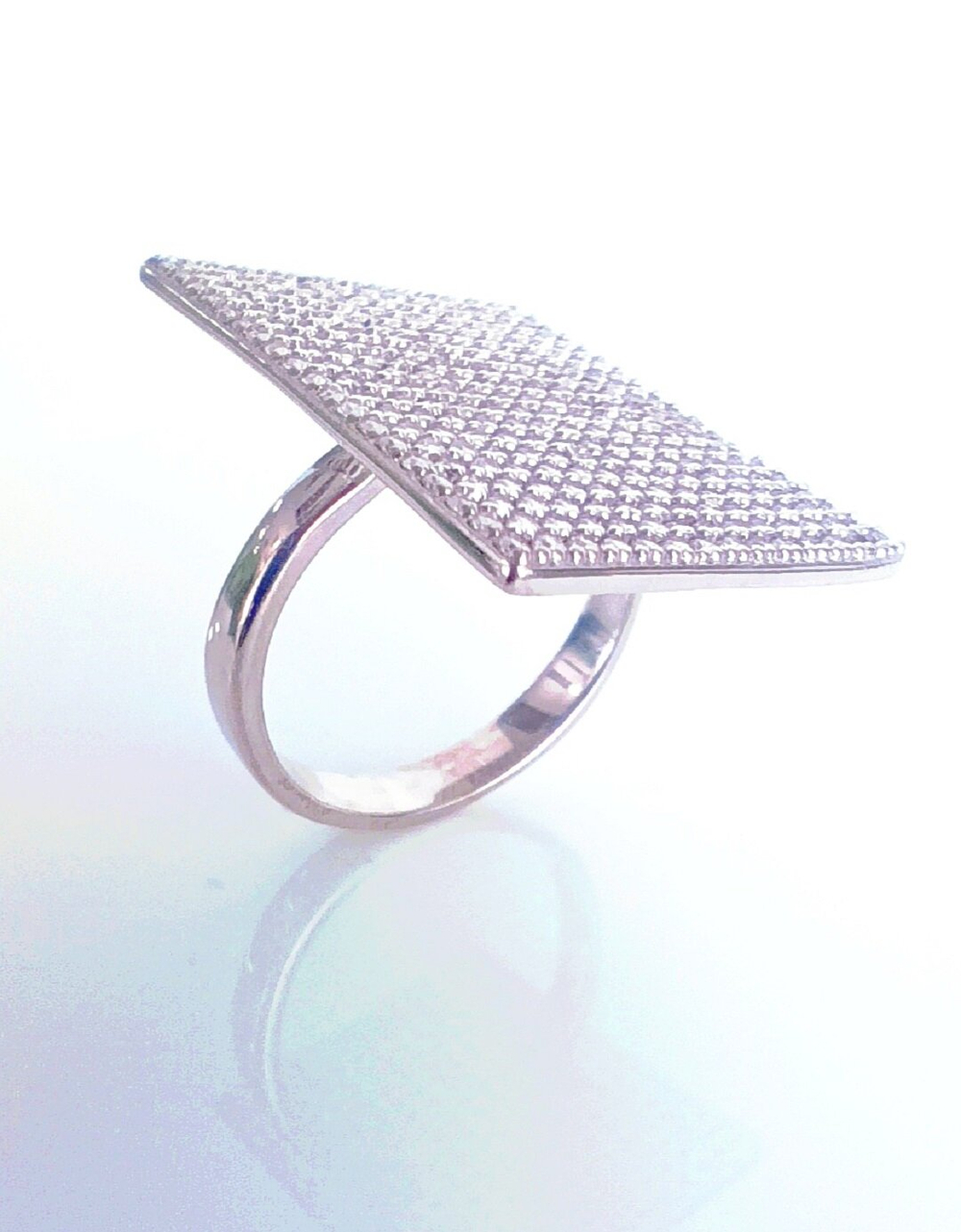 Кольцо с фианитами Эстерелла, серебро 925*, родирование/Ф