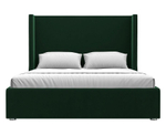 Кровать интерьерная Ларго 160, Зеленый, Велюр, 101319