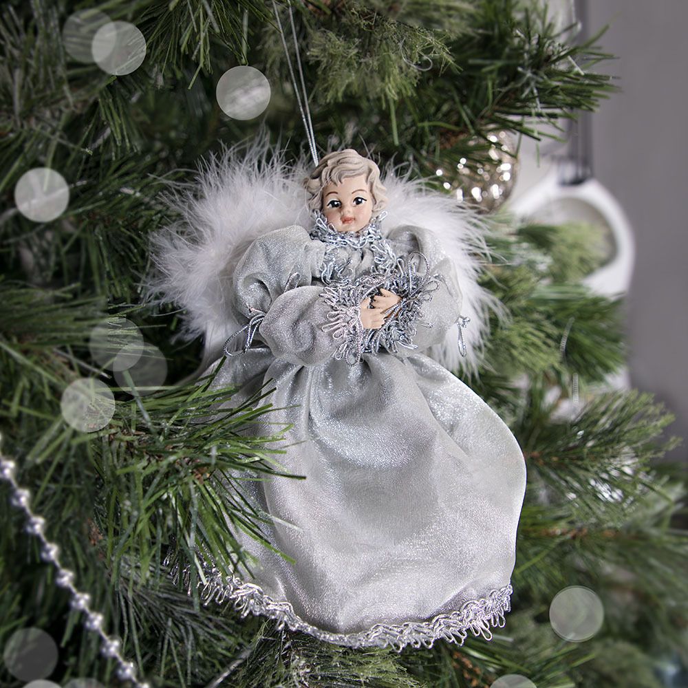 Елочное украшение Ангел Мерри Серебро