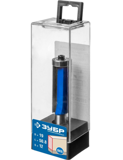 ЗУБР 19 x 50.8 мм, хвостовик 12 мм, фреза кромочная с нижним подшипником, Профессионал (28727-19-50.8-12)