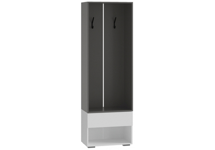 Модульная прихожая Woodville Роут белый, графит 8