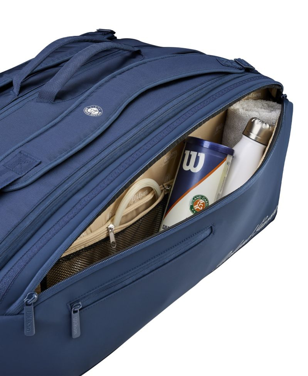 Сумка теннисная Wilson Roland Garros Session De Soiree Super Tour 15PK 2026 - navy/clay