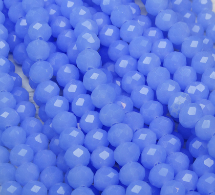 БМ007НН68 Хрустальные бусины "рондель", цвет: синий матовый, 6х8 мм, кол-во: 39-40 шт.