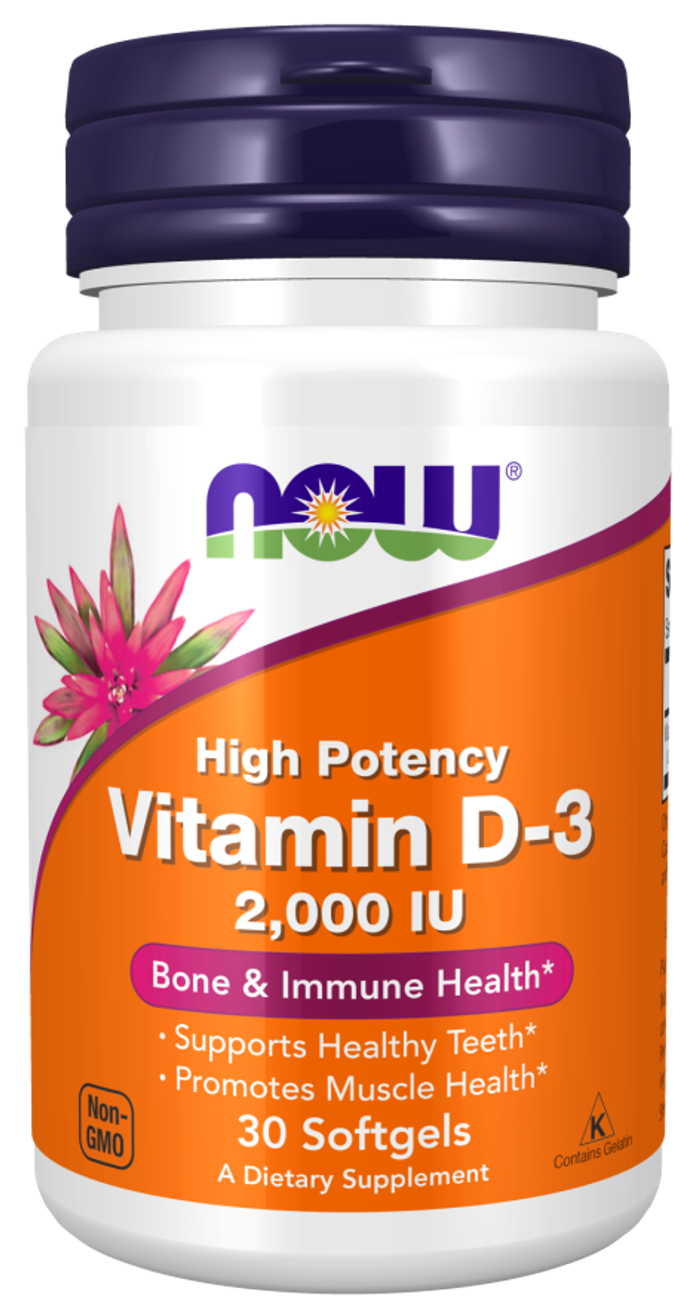 Vitamin D3 2000МЕ, 30 капсул Now Foods