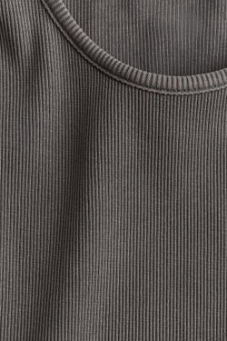 H&M Топ без рукавов в рубчик, серый