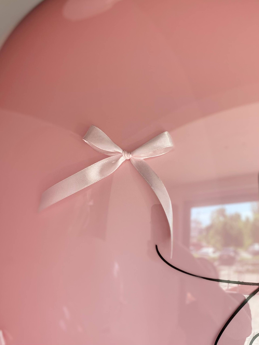 Розовые воздушные шары с бантиками №3386