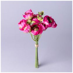 БУКЕТ ИСКУССТВЕННЫХ ЦВЕТОВ "РАНУНКУЛЮС" ВЫСОТА= 27СМ (МАЛ=12ШТ./КОР=72ШТ.)