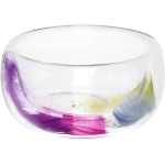 Конфетница стеклянная с двойными стенками 350мл «Хай-Тек» перышки