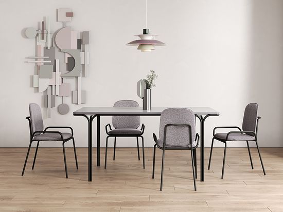 Стул ror, double frame, рогожка, черный /серый