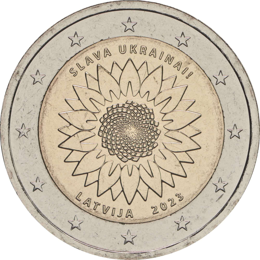 ЛАТВИЯ, 2023, 2 ЕВРО [БИМЕТАЛЛ]
