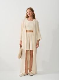 Кимоно из смесового льна "Беж" женское