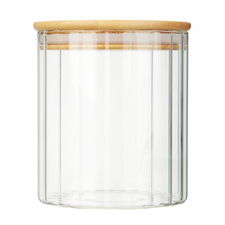 VETTA ЭКО Грани Банка для хранения 700мл, 11х10см, стекло, бамбук