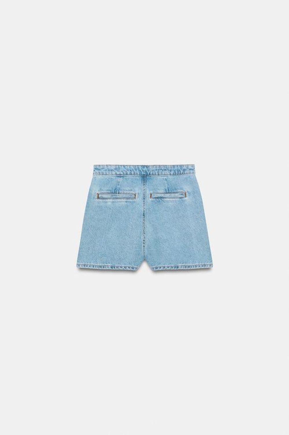 ZARA ДЖИНСОВЫЕ ЮБКА-ШОРТЫ Z1975 С ПРЯЖКОЙ, ГОЛУБОЙ
