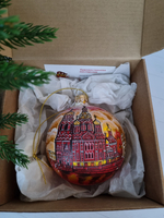 Шар стеклянный "Спас на крови",  ручная роспись