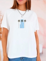 Футболка больших размеров с принтом одуванчики