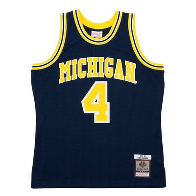 Футболка Mitchell&Ness NCAA Road Jersey University Of Michigan 1991 Chris Webber Navy Blue