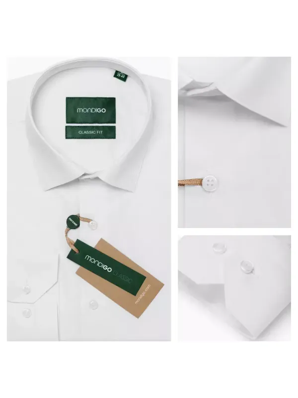 Рубашка классическая CLASSIC FIT с длинным рукавом, белая