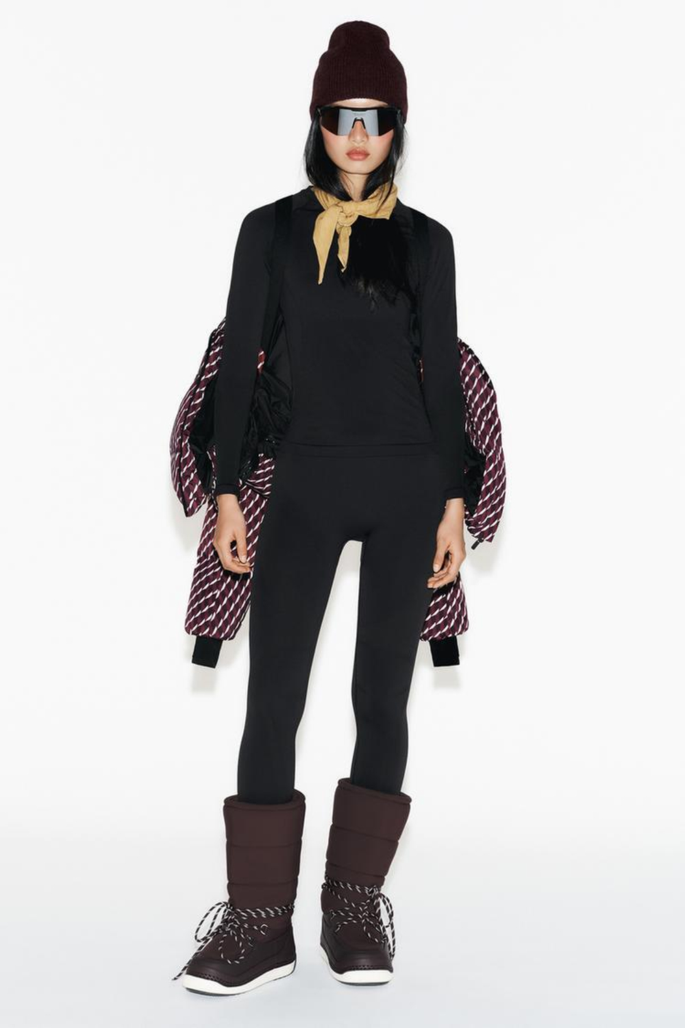 ZARA ТЕРМОФУТБОЛКА SKI COLLECTION, ЧЕРНЫЙ