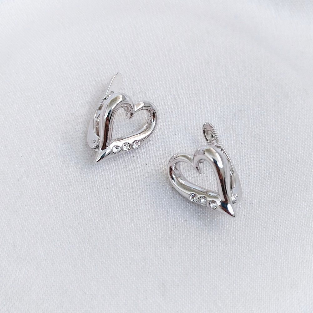 "Мюзет" серьги в родиевом покрытии из коллекции "Скажи о Любви" от Jenavi с английским замком