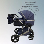 Коляска-трансформер 3в1 с автолюлькой Luxmom 555 джинсовый синий