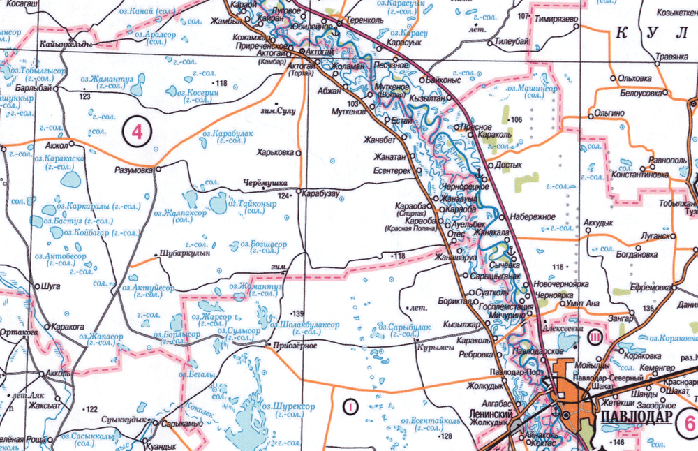 Карта Павлодарской области большая настенная обновлённая 2026 год (150x 200 )
