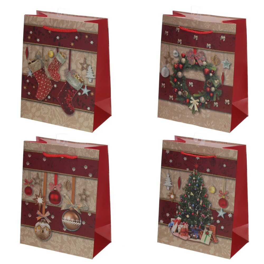 GAEM Пакет подарочный S (бумага 210г/м2, блок 12шт), L18 W10 H23 см, 4в.