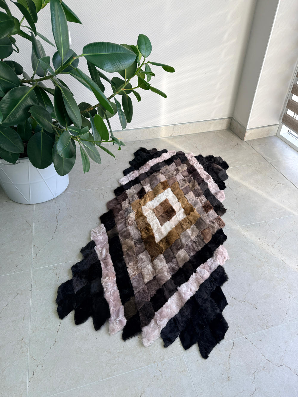 Меховой Коврик прикроватный накидка на кресло из овчины