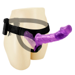 Фиолетовый женский вибрострапон 17,5см на поясе с вагинальной вибропробкой 11см Baile Ultra Passionate Harness BW-022060-1
