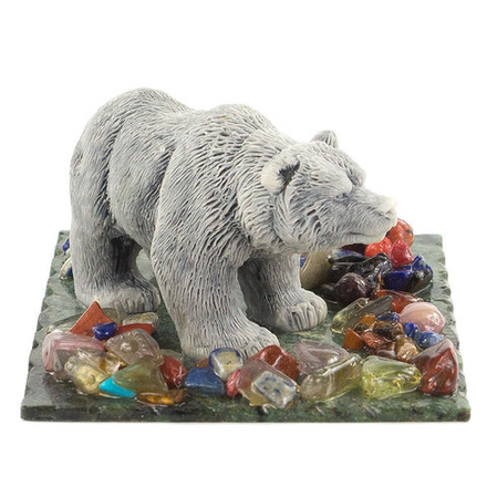 Сувенир "Медведь идет" из мрамолита R120596