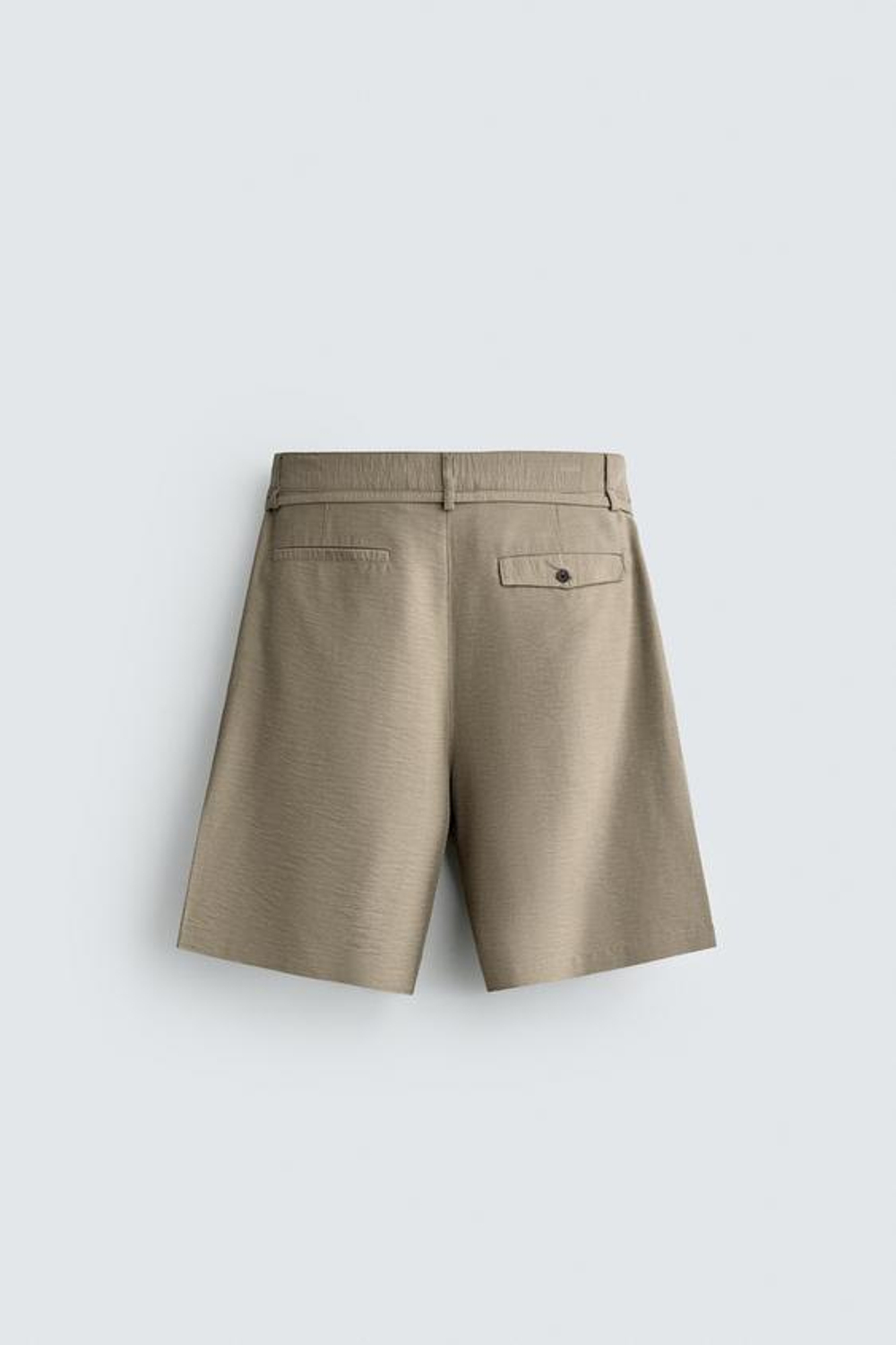 ZARA ШОРТЫ RELAXED FIT СО СКЛАДКАМИ И РЕМНЕМ, РЫЖЕВАТО-КОРИЧНЕВЫЙ