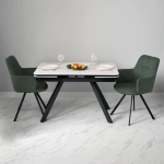 Комплект из 2-х стульев Bradex Home Grant зелёный шенилл на поворотном механизме