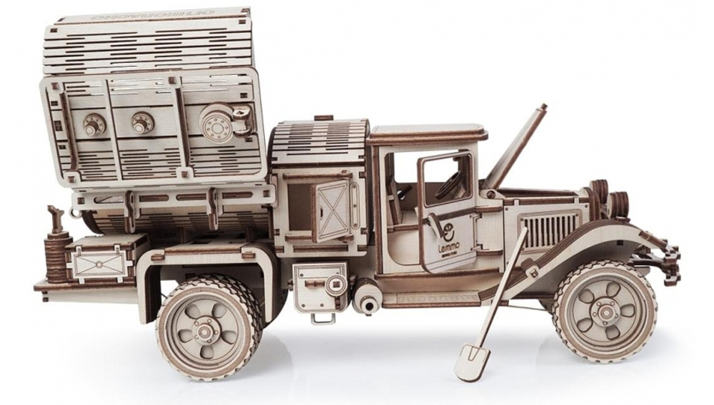 Конструктор 3D деревянный Lemmo Грузовик "Полуторка" Заправщик