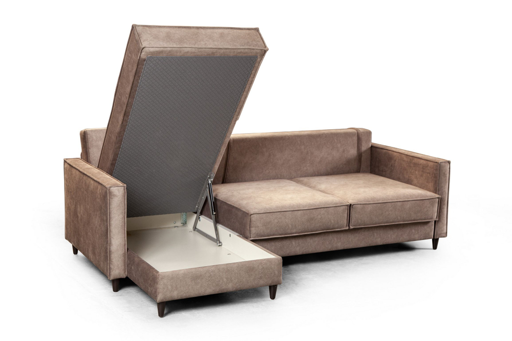 Keln диван-кровать с шезлонгом, велюр бежевый