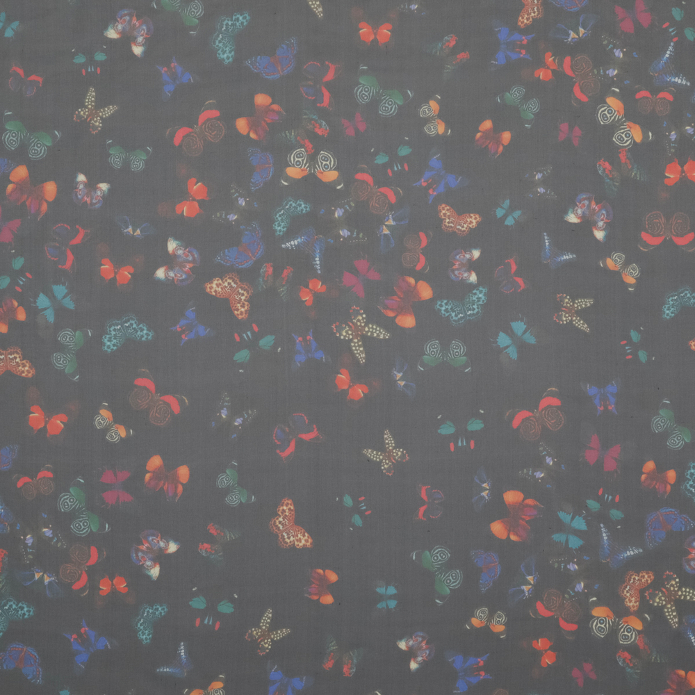 Шёлковая органза с бабочками