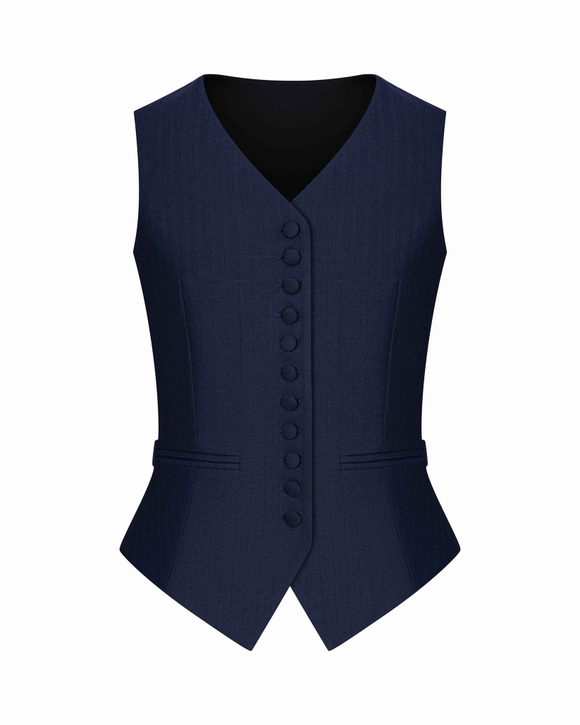 Жилет приталенный из костюмной ткани
