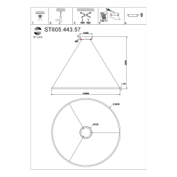 ST605.443.57 Светильник подвесной ST-Luce Черный/Белый LED 1*57W 4000K