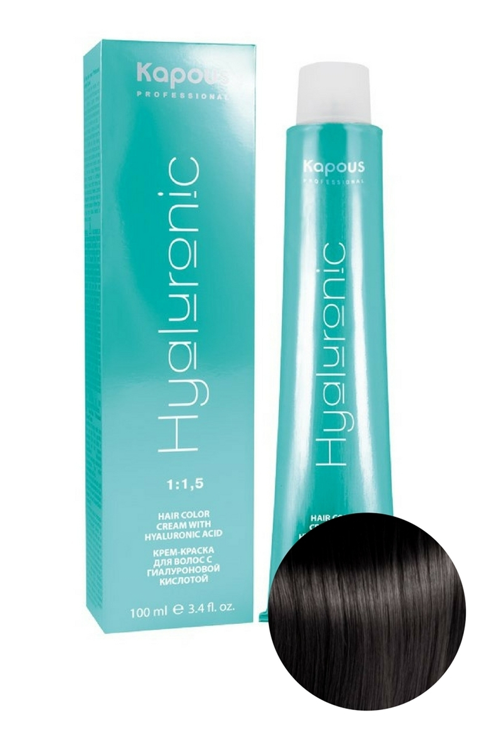 HY 5.18 Светлый коричневый лакричный Крем-краска с Гиалуроновой кислотой 100мл