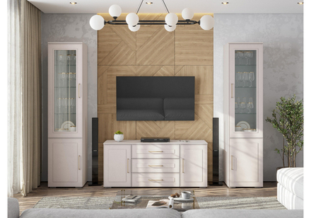 Готовая гостиная Woodville Мотру кашемир, шампань комплектация 1