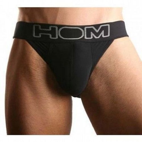 Мужские трусы танга черные с черной резинкой HOM Night Therapy Tanga Brief Black