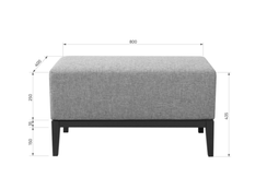 Банкетка Fjord 80 см (серый, рогожка)