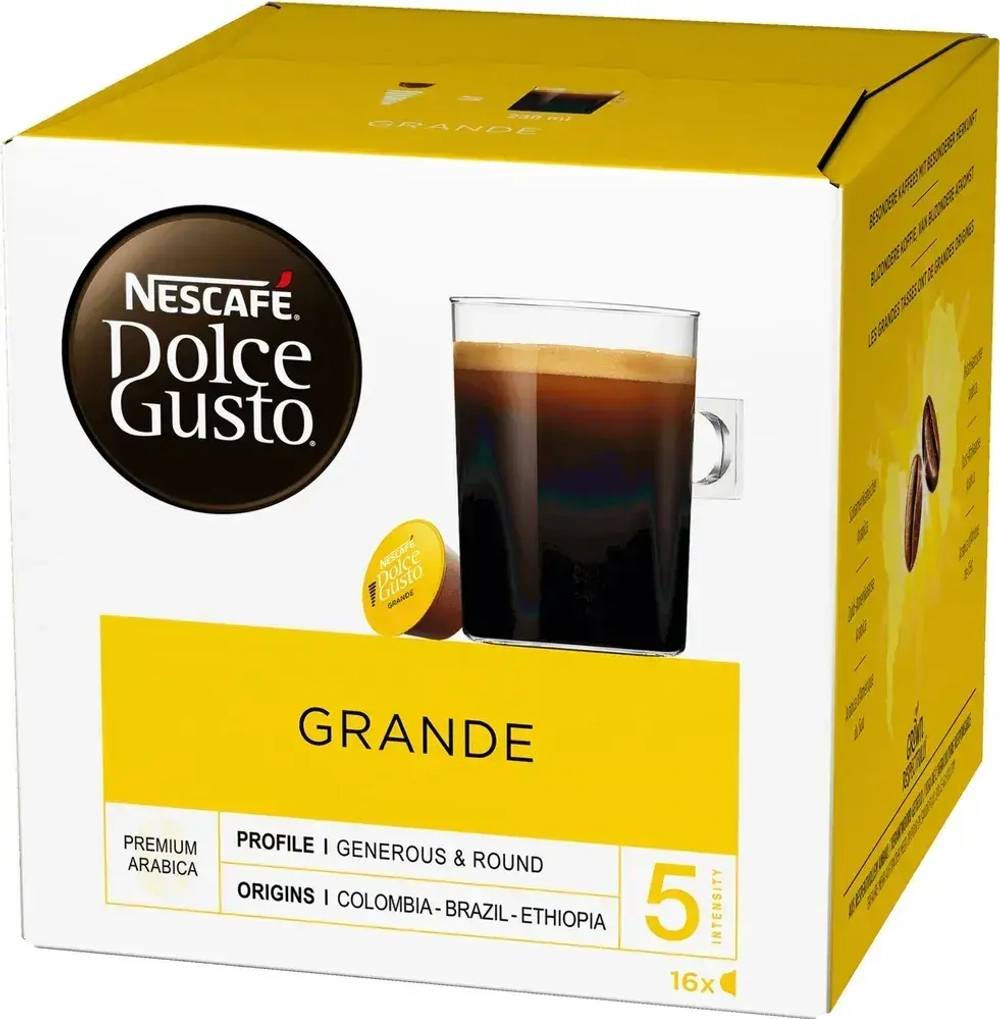 Кофе капсульный Nescafe Dolce Gusto Grande, для системы Dolce Gusto, 16 шт