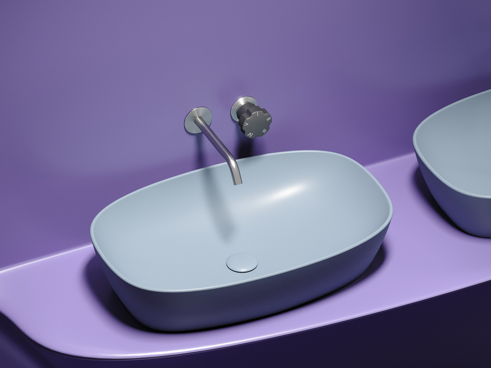 Умывальник чаша накладная овальная (цвет Серо-x