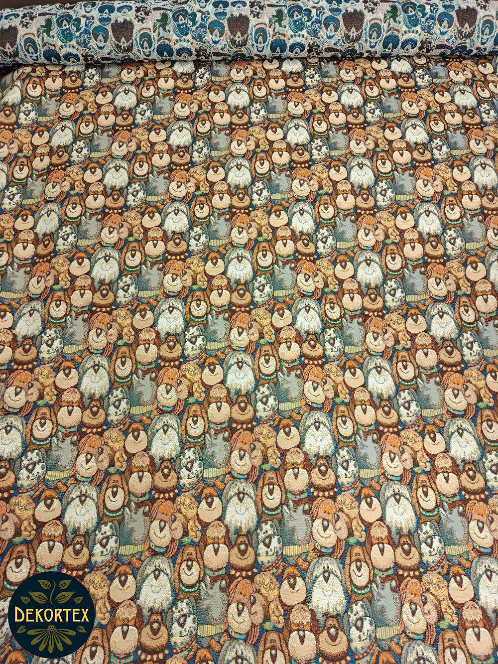 Мебельная ткань гобелен на отрез "Собачки" (ширина 160 см) цена за п/метр