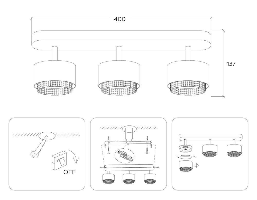 Ambrella Настенно-потолочный поворотный спот со сменной лампой GX53 Techno family TN71295