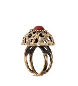 AM-2437 Кольцо «Дождик» (латунь, янтарь)