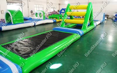 Большой надувной аквапарк «Веселый поворот», 24×9×4 м