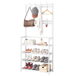 Напольная вешалка для обуви и одежды с полками и крючками 2в1 "New simple floor Clothes Rack" 4яруса- 80х28х158 / 5ярусов- 80х28х175см