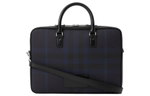 Burberry Calfskin Trim Shoulder Bag, Crossbody Bag, Handbag, Briefcase Men"s Marine Blue