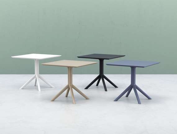 Стол пластиковый Sky 80х80 см, бежевый